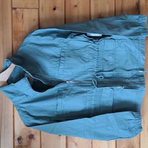 Old Navy Coat Petite Cotton green twill field jacket Large